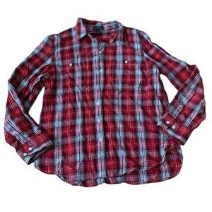 Lauren Ralph Lauren Long Sleeve Plaid Shirt Size Large